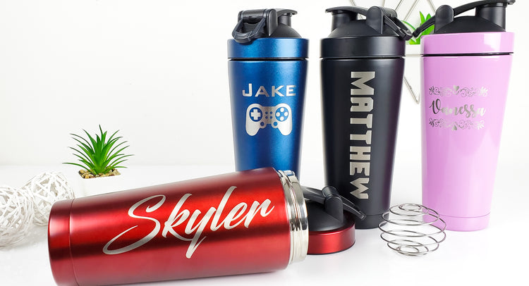 Personalized 24oz Shaker Bottle - Font Options/Name Designs