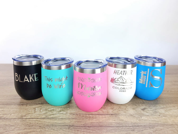 Personalized Custom Engraved Tumblers - Choose from Multiple Sizes - Engraving Options