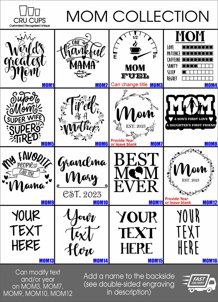 Tumblers/Bottles/Cups For Mom