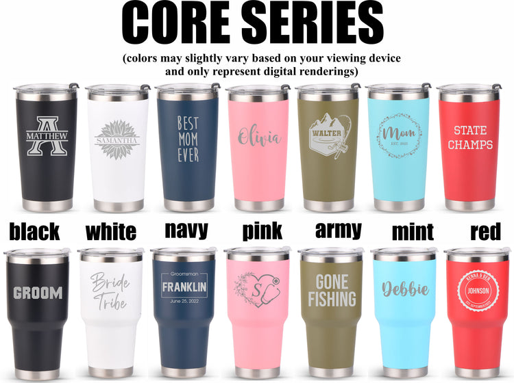 Personalized Yeti or Core Series 20oz and 30oz Tumblers