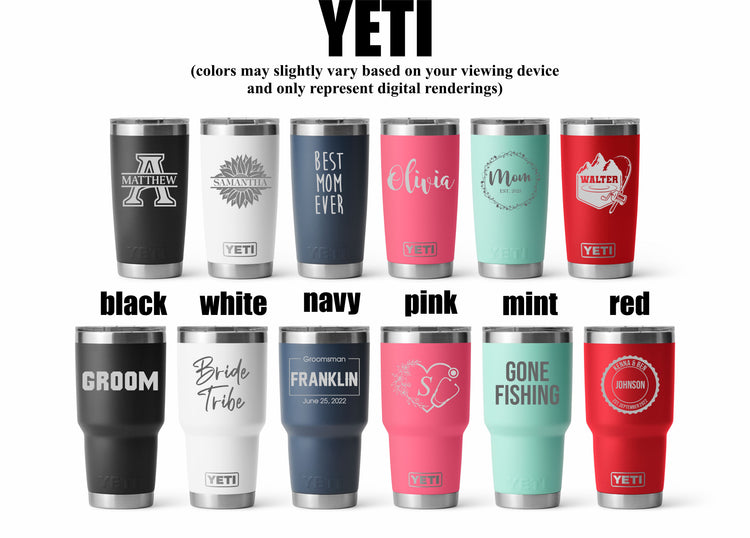 Personalized Yeti or Core Series 20oz and 30oz Tumblers