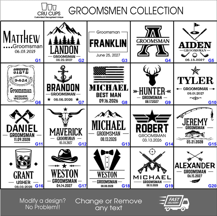 Groomsmen Tumblers/Bottles/Cups