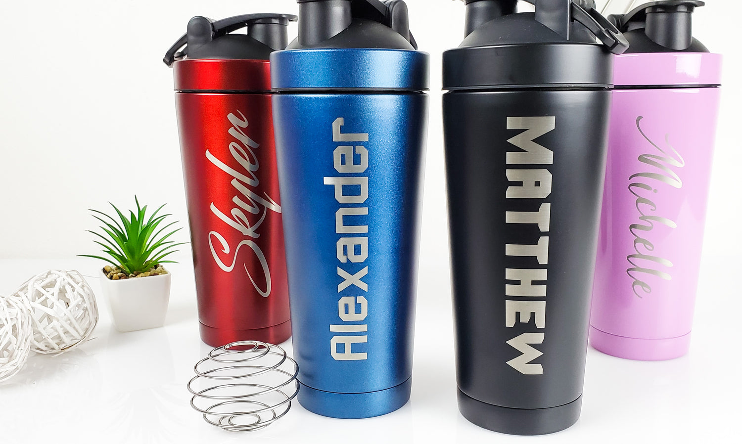 Personalized 24 oz. Olympian Plastic Shaker Bottles with Mixer