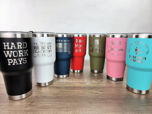 Personalized 30oz Tumblers - Engraving Options