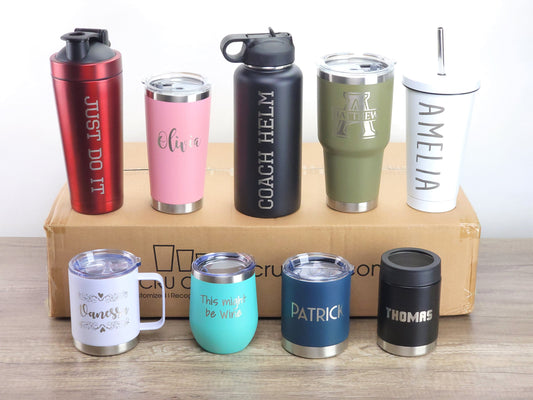 Personalized Custom Engraved Tumblers - Choose from Multiple Sizes - Engraving Options