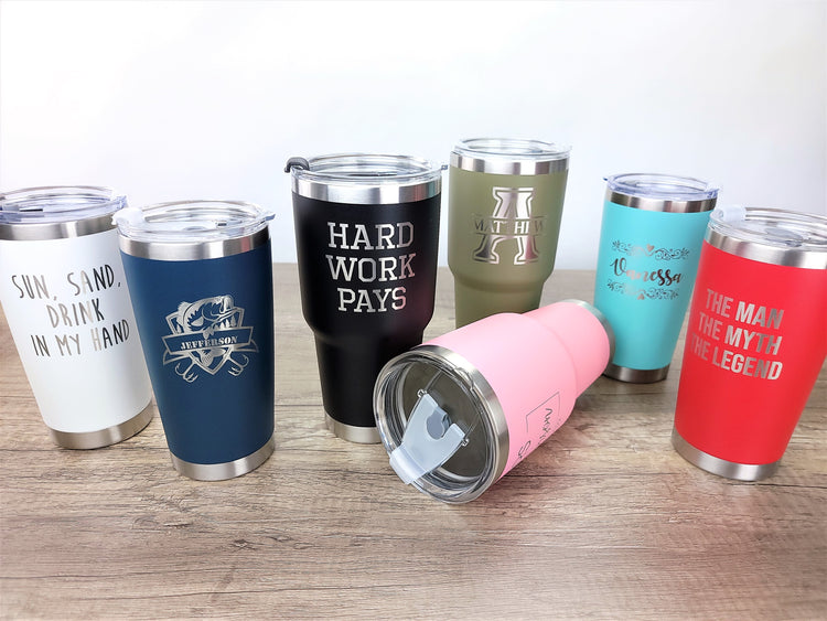 Personalized Custom Engraved Tumblers - Choose from Multiple Sizes - Engraving Options