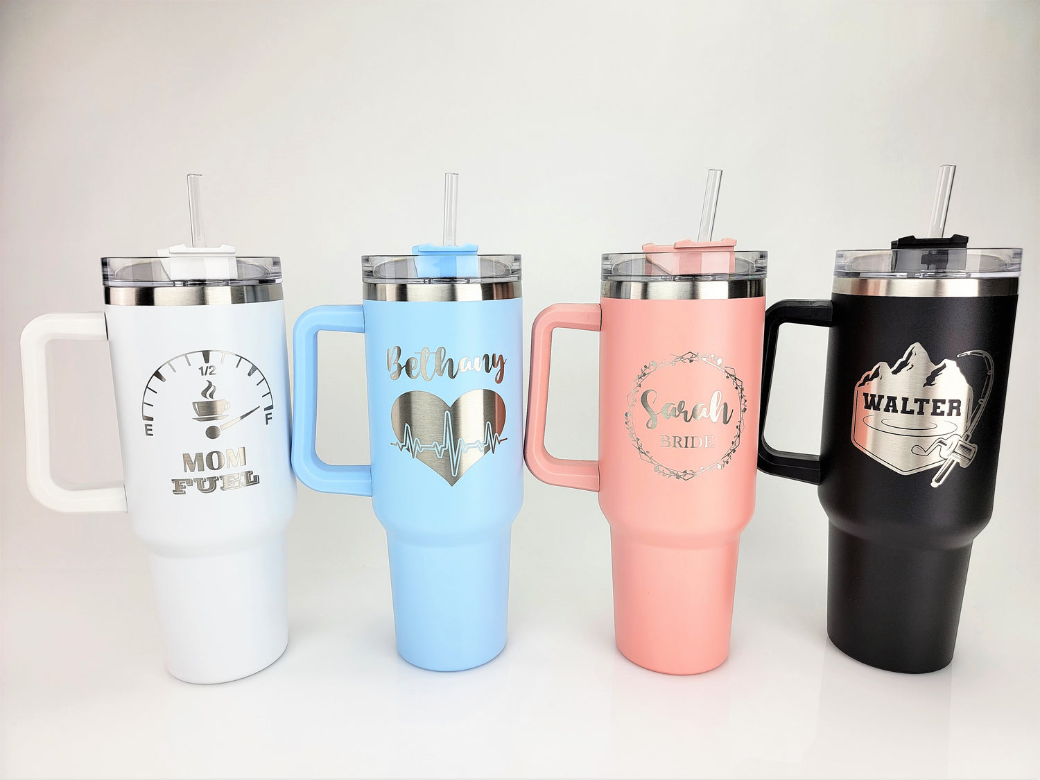 Personalized 40oz Tumblers with Handle & Straw – CRU CUPS