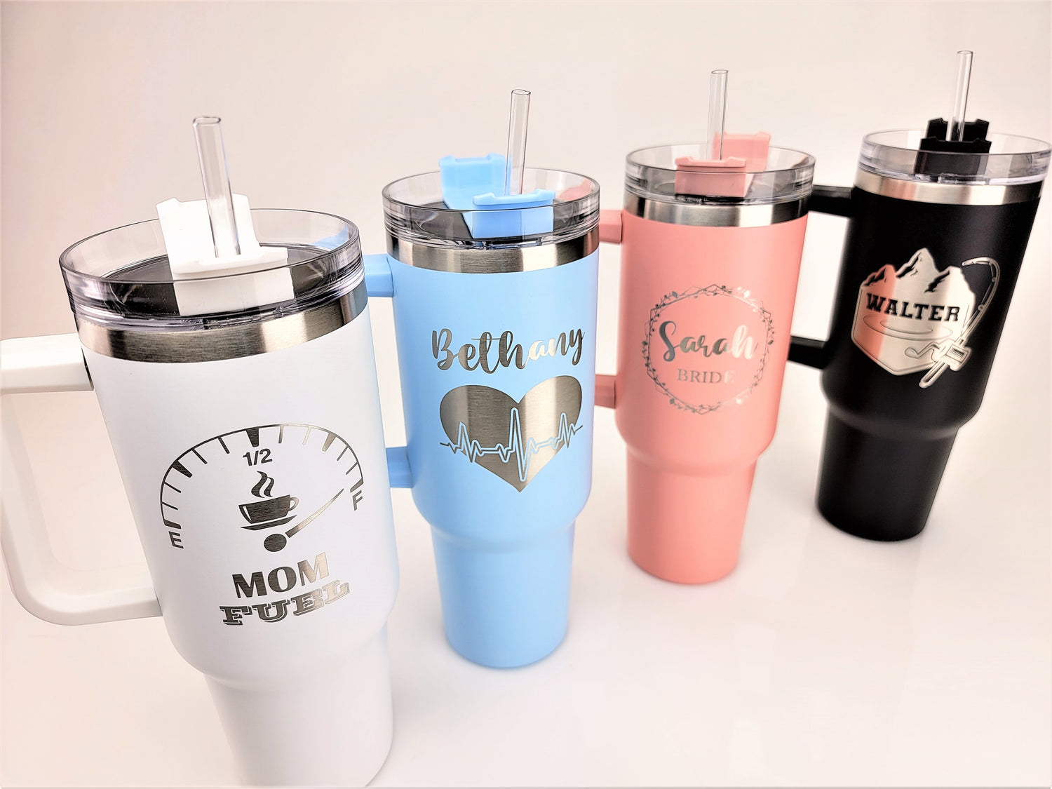 Personalized 40oz Tumblers with Handle & Straw – CRU CUPS