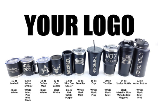 Custom Logo Engraving - Choose from Multiple Sizes and Colors